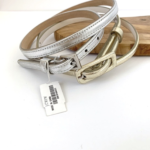 J. Crew Accessories - J Crew & Eliza J | Bundle! 2 Metallic Skinny Belts